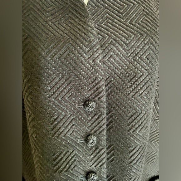 Talbots Jacket Brown Geometric Texture Evening Formal Blazer plus size 18W - Picture 4 of 16